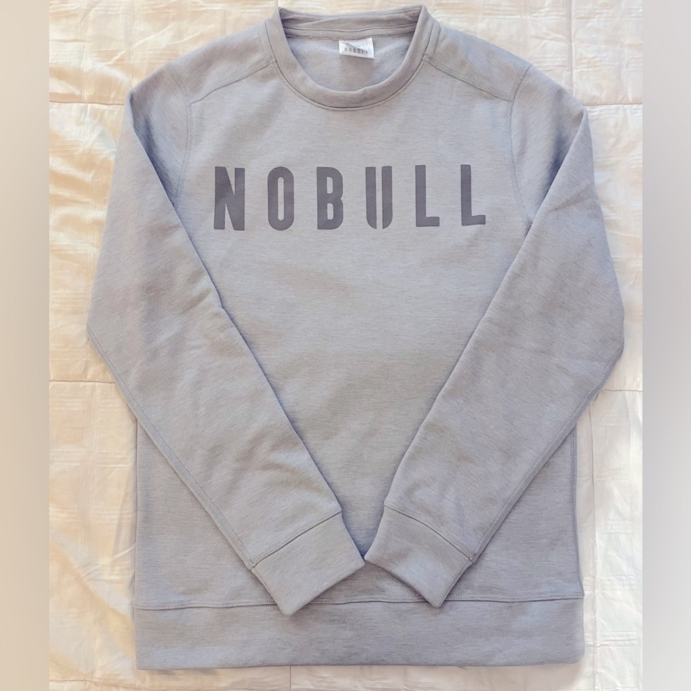 New without tag Mens light Grey NOBULL crewneck pullover size medium